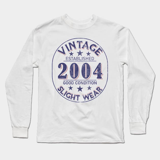 Vintage Established 2004 Long Sleeve T-Shirt by Stacy Peters Art